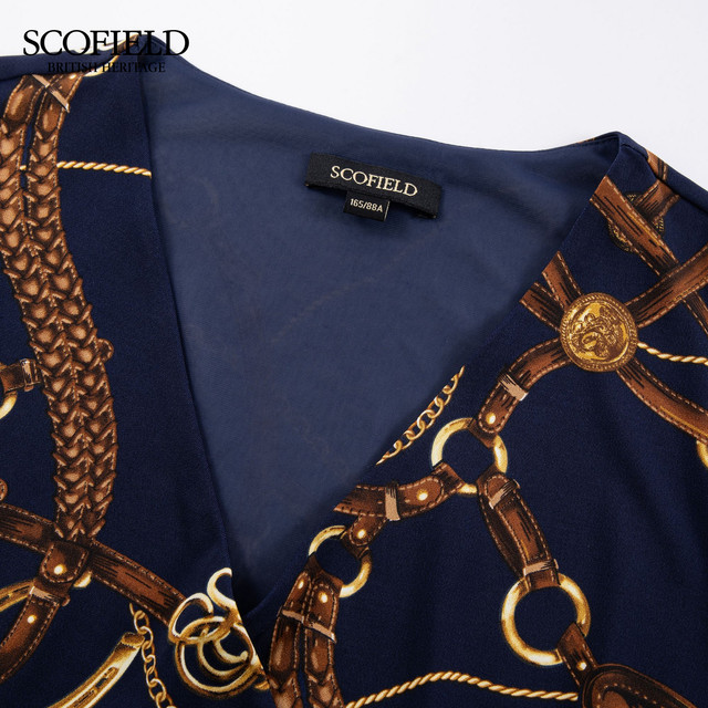 Scofield Women's Chain Print Print V-Neck Dress