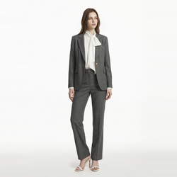 【含羊毛】Scofield女格雷系收腰西装外套一粒扣西服2026秋冬新品