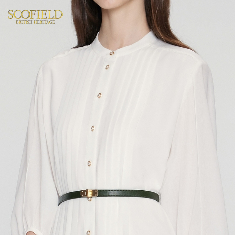 Scofield女装通勤衬衫连衣裙职业风白色雪纺裙夏季裙子,淘宝优惠券,粉丝福利购,淘宝优惠卷