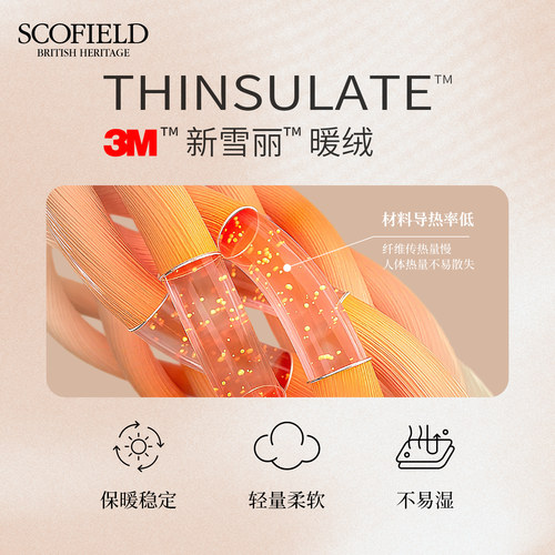【3M新雪丽】Scofield女装灯芯绒领拼接菱格棉服外套2025秋冬新品 - 图1