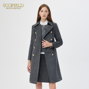 【绒系列】Scofield女秋冬新品羊毛羊绒修身通勤优雅毛呢大衣外套