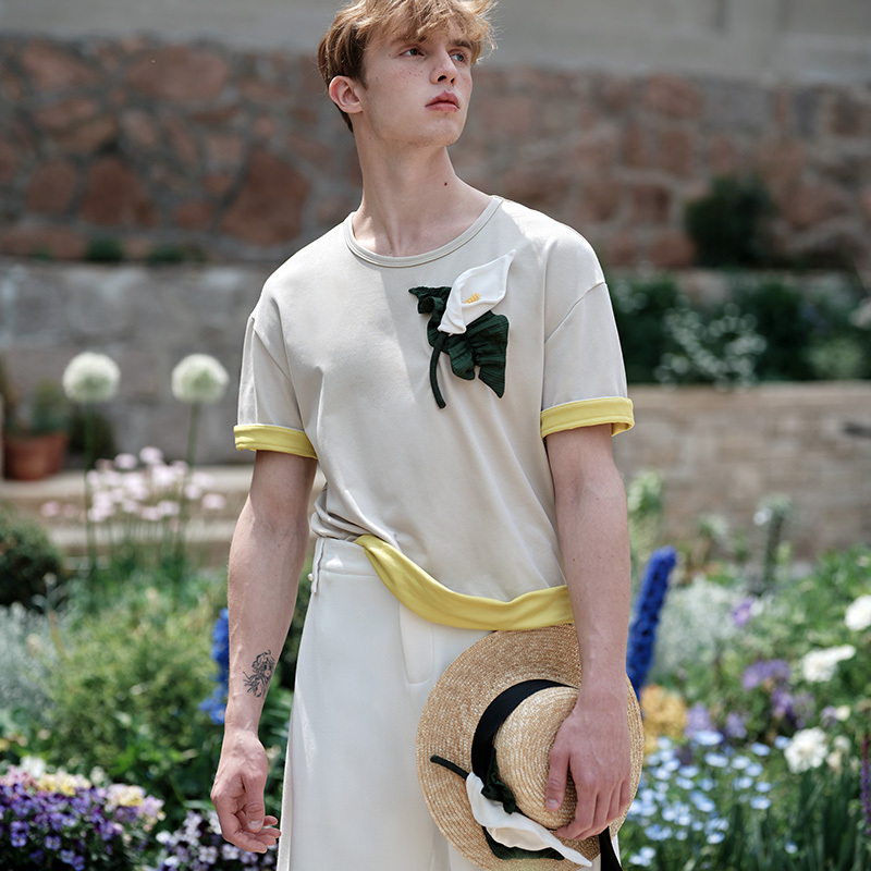 月白  法式老钱风宽松简约夏季垂感短裤  山谷少年原创设计男装