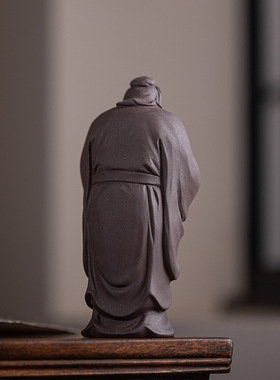 中式禅意紫砂人物孔子像夫