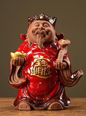 招财进宝神爷摆件灯圈家用