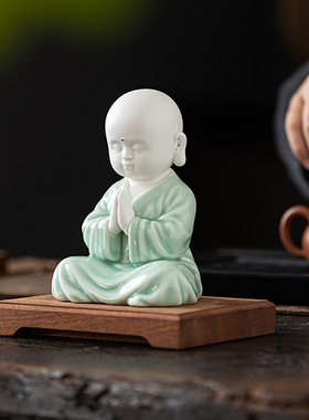 中式禅意小和尚摆件陶瓷人