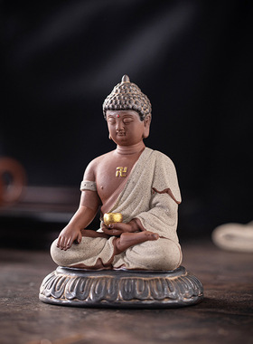 陶瓷坐莲释迦摩尼佛摆件工