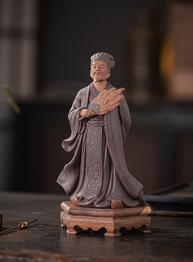 紫砂诸葛亮摆件创意三国人