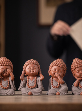 禅意陶瓷四不小沙弥三萌佛