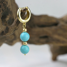 Серьги 藏族手工耳饰绿松石原创特色复古男女生民族风宝石耳圈饰品可订制 OTHER