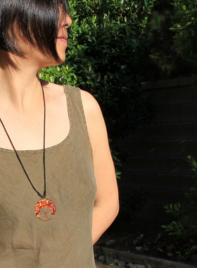 素元发财树中长款特色吊坠项链