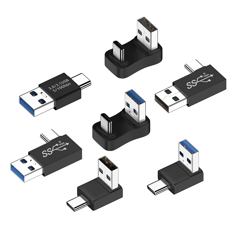 USB转TypeC转接头双公U型直角90度弯头左右弯转换头USB3.0充电数据线短款手机平板插充电宝电脑接固态硬盘U盘 - 图0