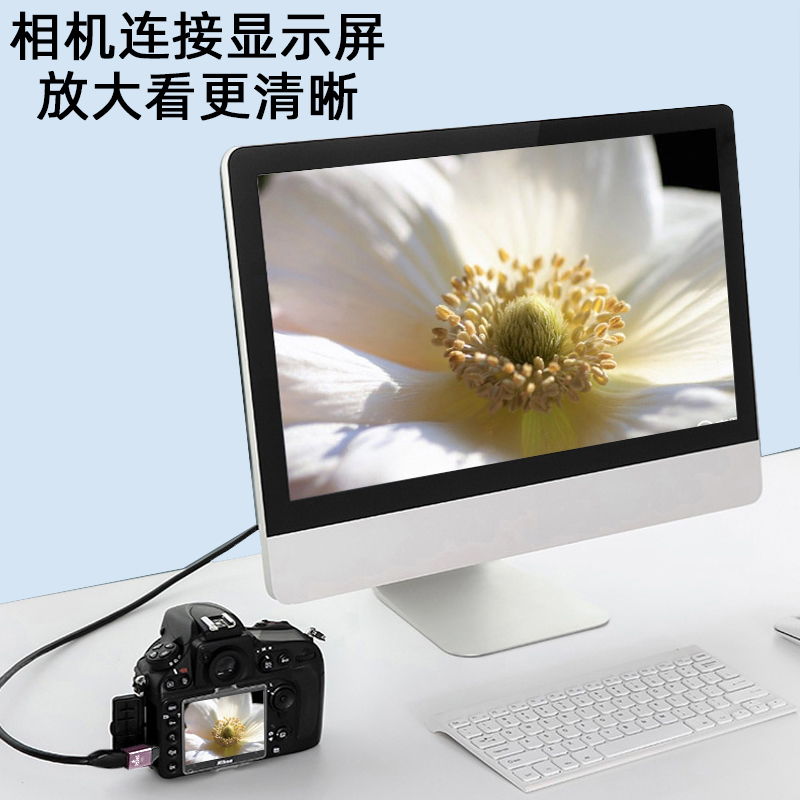 hdmi转接头弯头8K60hz便携显示器相机迷你微型hdmi小转大公对母口-图2