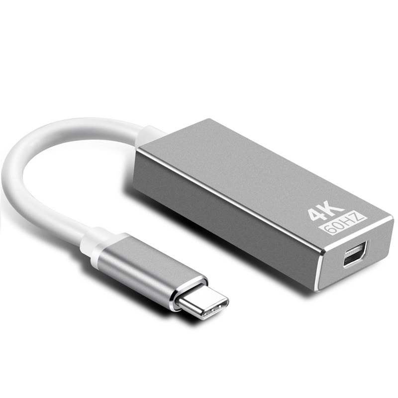 Type-C转mini dp视频转换器适用苹果电脑macbook USB-C迷你DP转接头戴尔XPS13雷电3接显示器高清连接线4K60HZ - 图0