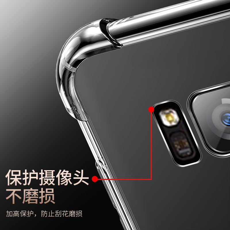 适用于三星S8手机壳全包防摔气囊GALAXY S8+保护软套三星S8plus薄硅胶透明款-图2