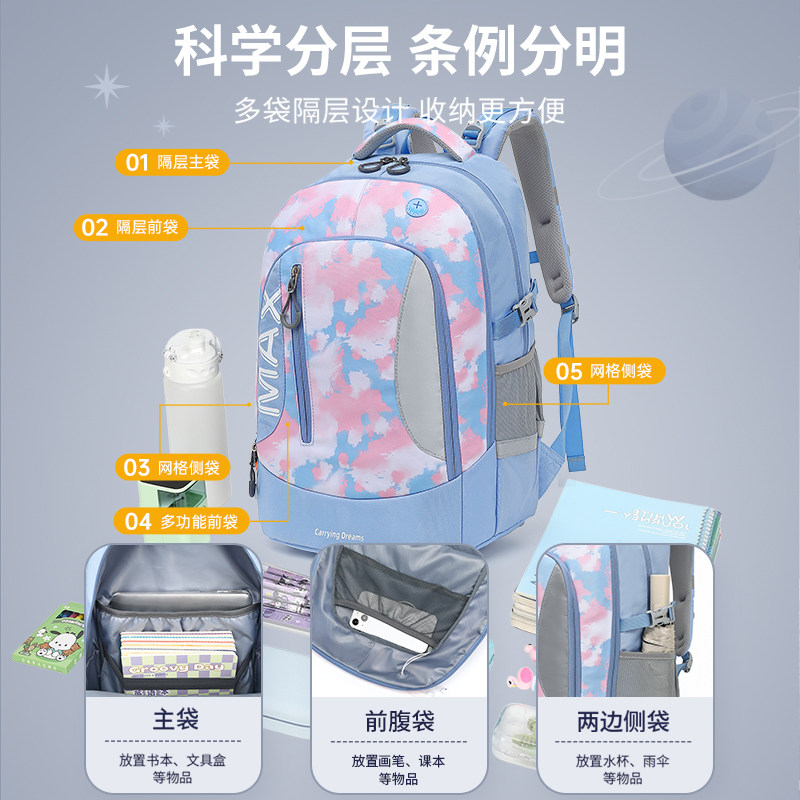 超大容量书包初高中4-9年级女生超轻防水减负护脊男女新款双肩包,淘宝优惠券,粉丝福利购,淘宝优惠卷