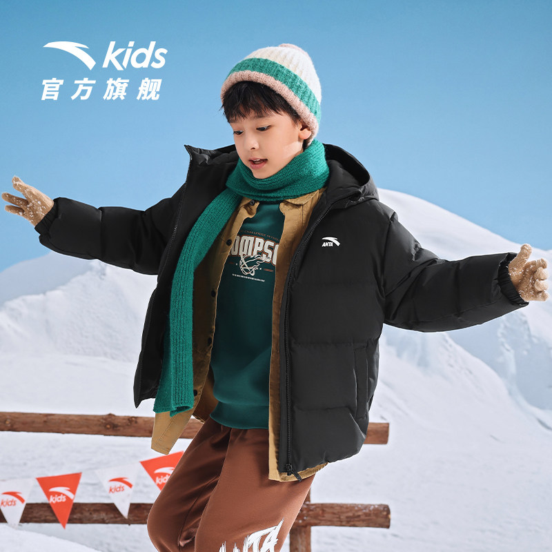安踏儿童羽绒服泡泡羽面包服男童三防新款加厚新年红色外套上衣,淘宝优惠券,粉丝福利购,淘宝优惠卷