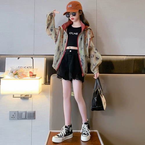 Солнцезащитный крем, летняя одежда для защиты от солнца, модный легкий и тонкий дышащий детский кардиган, куртка, новая коллекция, подходит для подростков, в корейском стиле