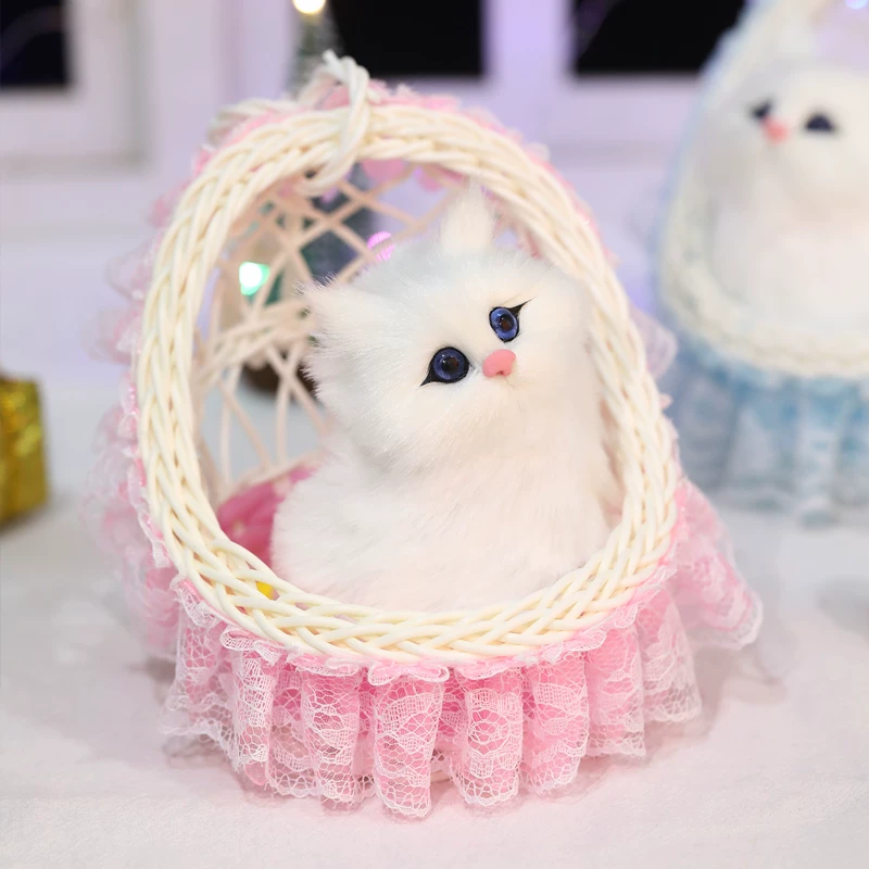Реалистичная плюшевая игрушка, кукла, модель животного, кошка, котёнок, подарок на день рождения