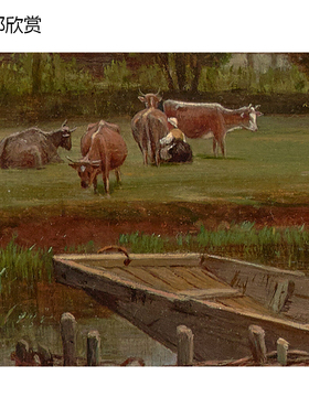 哈德逊河画派风景油画装饰画