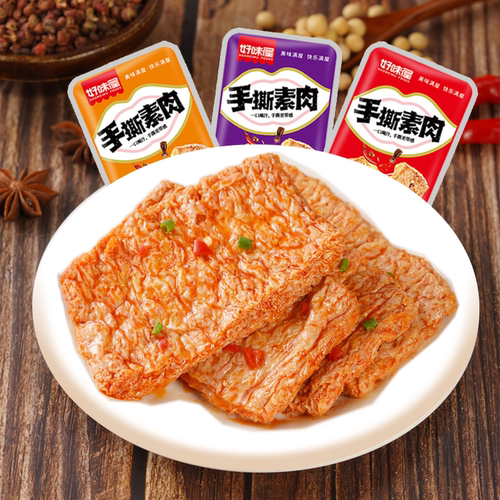 好味屋手撕素肉豆干麻辣整箱榜单好吃解馋辣味休闲小吃素牛排零食 - 图3