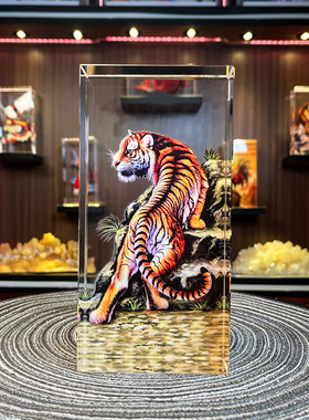 装饰摆件水晶招财客厅书房送礼办公室生肖工艺品龙内雕高档轻奢