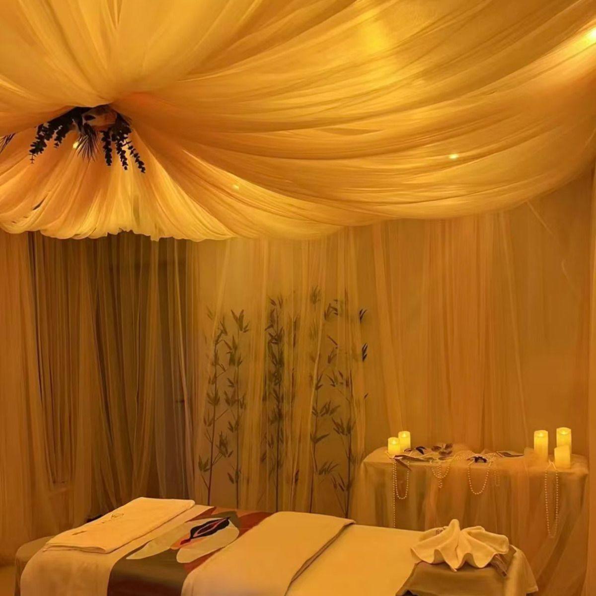 疗愈吊顶纱幔天花板装饰私密房间布置保养美容院吊顶装饰浪漫私密,淘宝优惠券,粉丝福利购,淘宝优惠卷