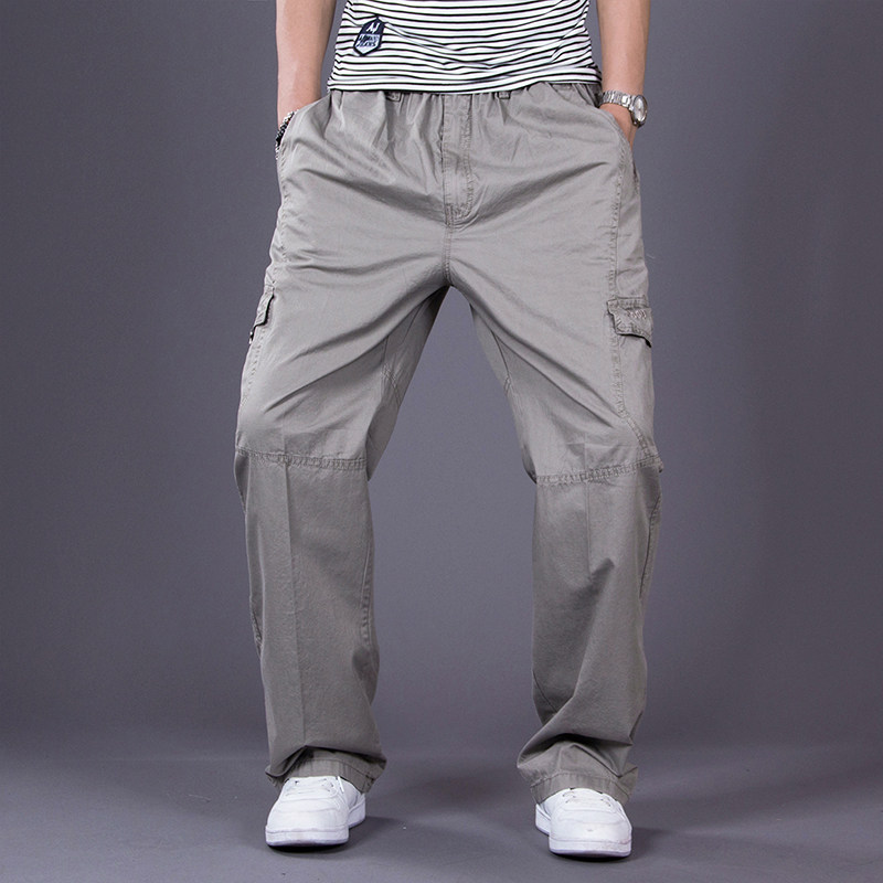 春秋宽松休闲裤男宽松加肥加大运动长裤多口袋工装裤胖子厚款裤子,淘宝优惠券,粉丝福利购,淘宝优惠卷
