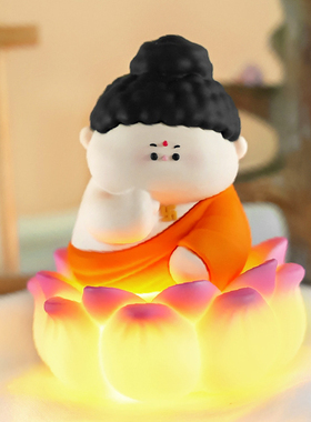小菩萨可爱办公室夜灯可发光摆件