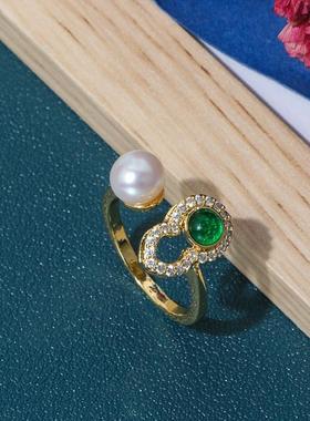 European and American gourd pearl necklace ring earrings thr