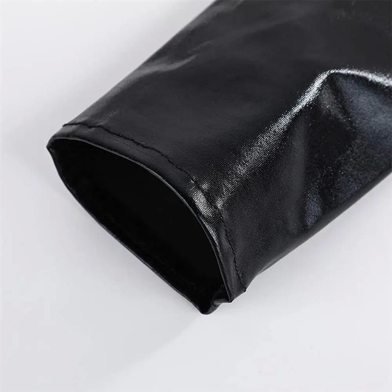 Women Sexy Wet Look Long Gloves for Costume Cosplay, Long Pa - 图2