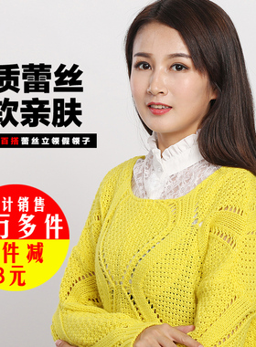 韩国新款蕾丝百搭风秋冬假领子