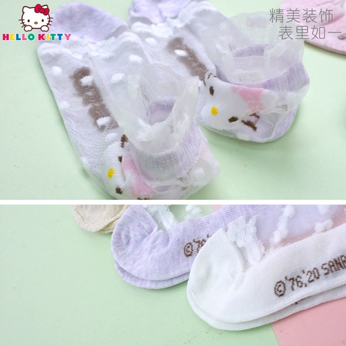 Hello kitty, детские летние носки, тонкие стеклянные дышащие колготки