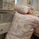Girl with pink hearts and bows on the bed four-piece set