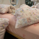 Girl with pink hearts and bows on the bed four-piece set
