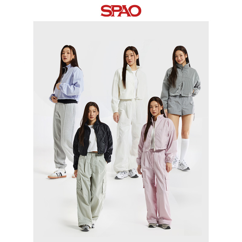 SPAO韩国同款2024春季新款女士时尚短款UPF50+防晒外套SPJJE23G01