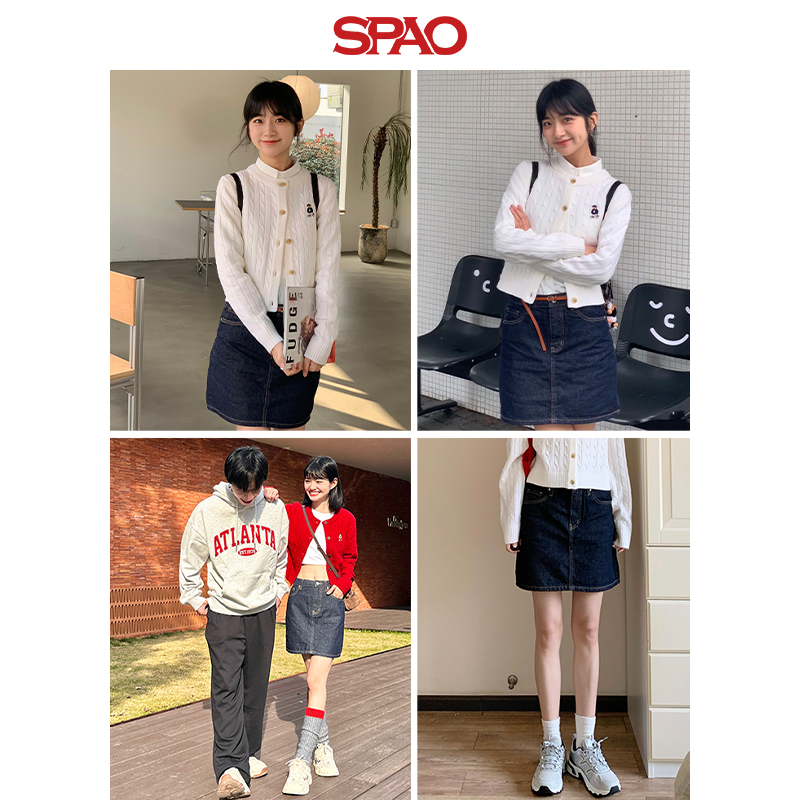 SPAO韩国同款2024年夏季新款女士直筒牛仔裙半身裙SPWJE24G01 - 图3