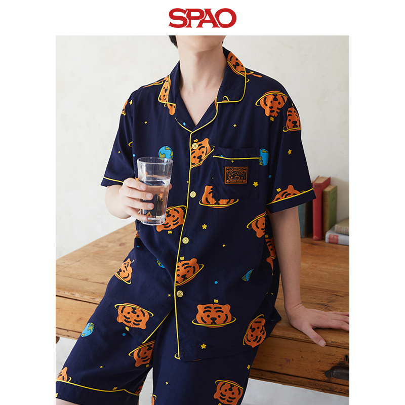 SPAO×MUZIK TIGER联名24春夏新款女士家居服套装睡衣SPPPE25U09-图0