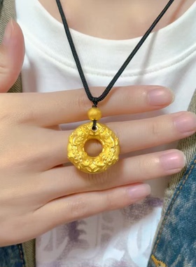 深圳水贝金包银貔貅平安扣吊坠