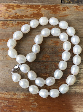 925银扣10-11mm天然淡水珍珠项链