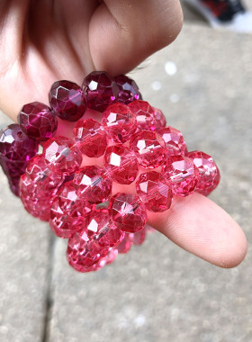 欧美风玻璃水晶弹力手链