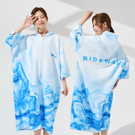 Luckyfish-poncho de secado rápido, toalla de baño para natación, albornoz