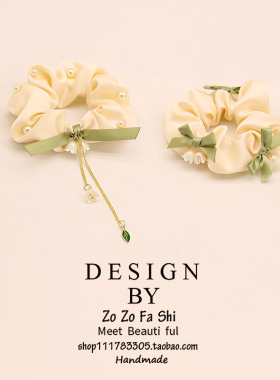 zozo发圈缎面小清新蓝铃花发饰