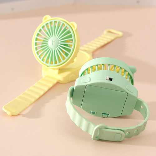 夏天热卖卡通迷你手表小风扇儿童随时便携式手腕电风扇生日玩具 - 图2