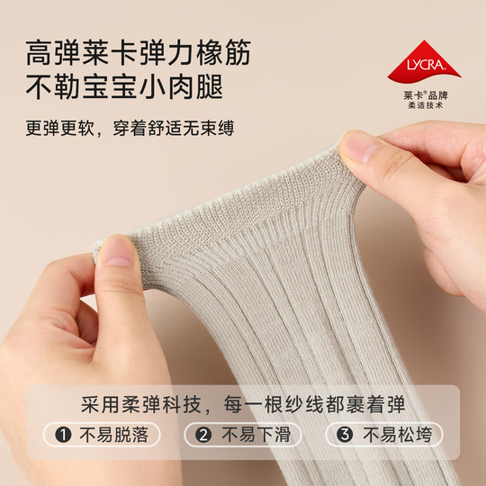 尼多熊婴儿长筒袜秋冬棉袜a类0到3月新生儿宝宝过膝袜无骨不勒腿