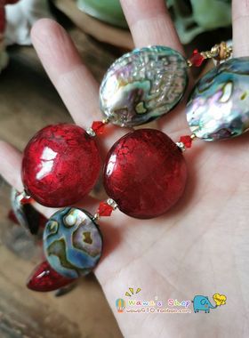 琉璃手工日产怀旧合金老首饰项链