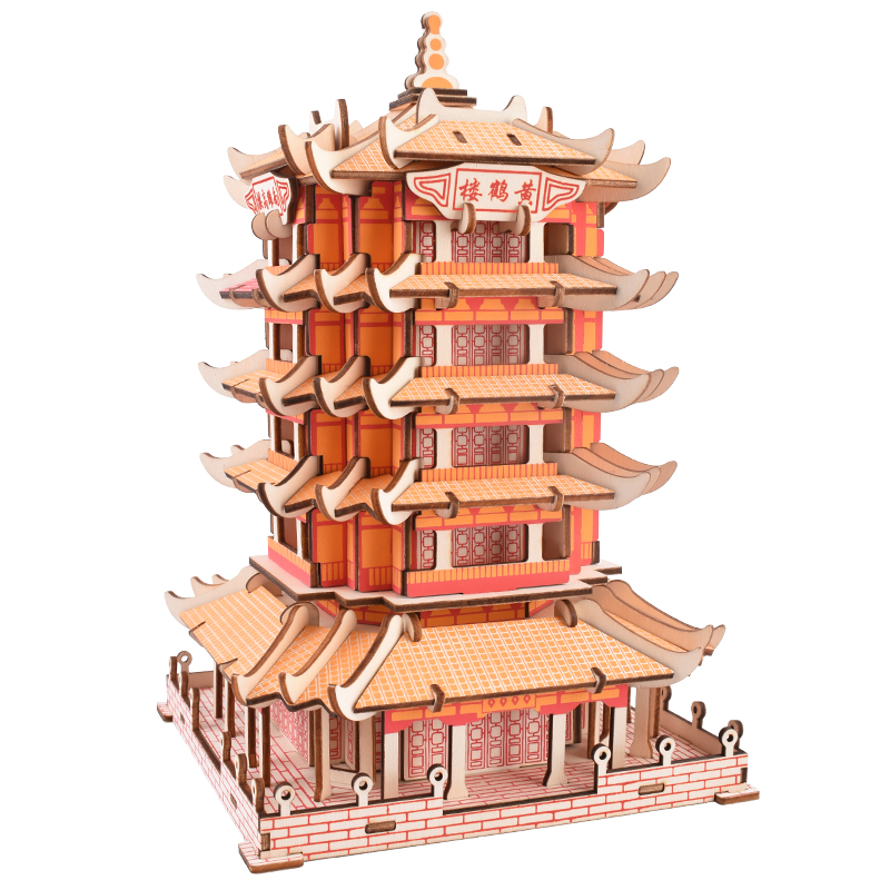 中国风特色建筑模型别墅拼装3diy小屋解闷手工制作木质制房子玩具 - 图0