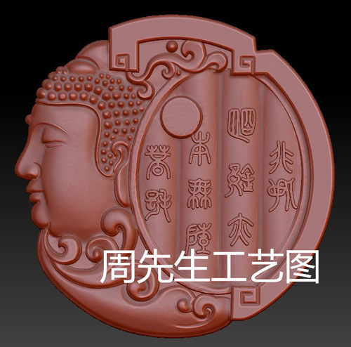 双面观音玉雕吊坠三维立体图圆雕精雕图雕刻机stl文件3d模型 Q202 - 图0