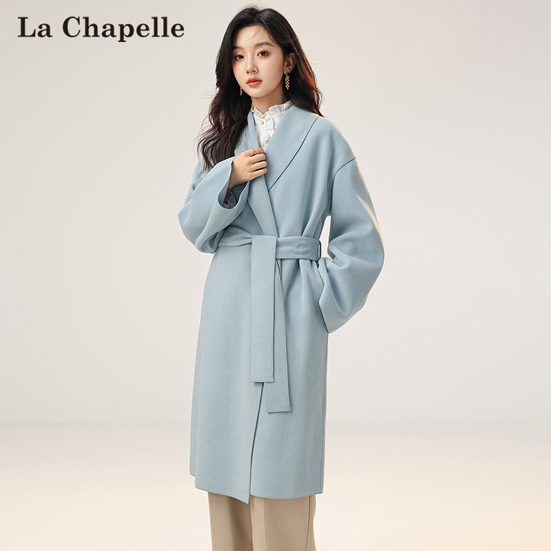 La Chapelle 拉夏贝尔 23年秋季款 慵懒风 宽松双面呢 女式大衣 双重优惠折后￥199包邮 2款多色可选