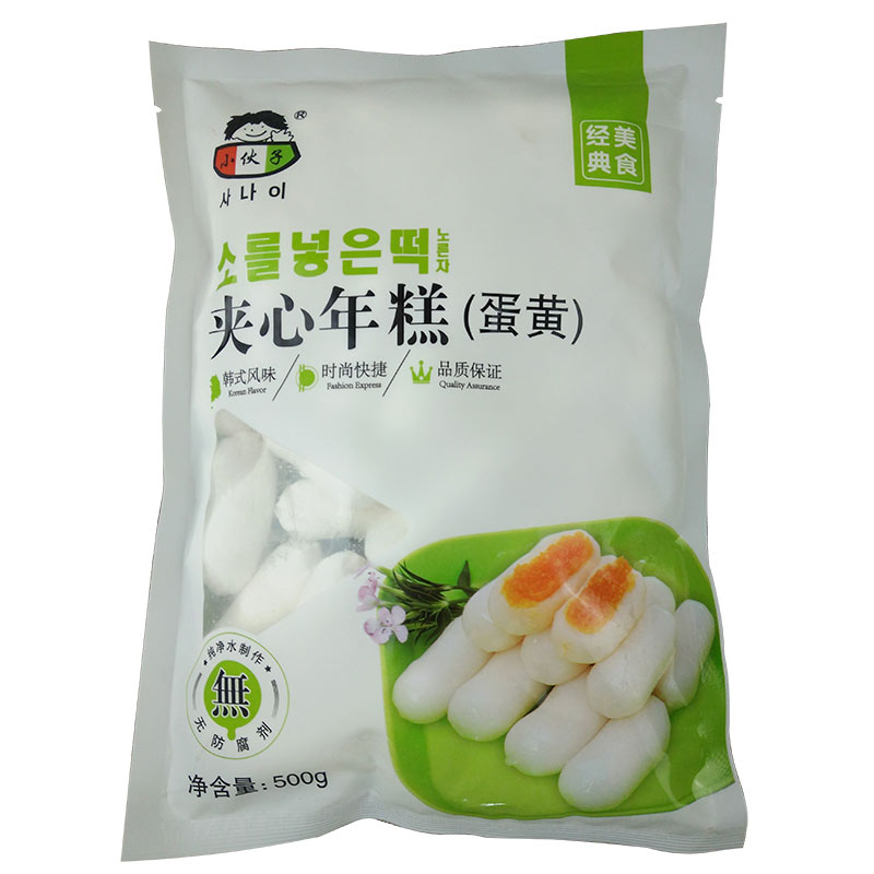 韩式火锅年糕小伙子蛋黄夹心年糕速食炒年糕夹心年糕材料500g-图1