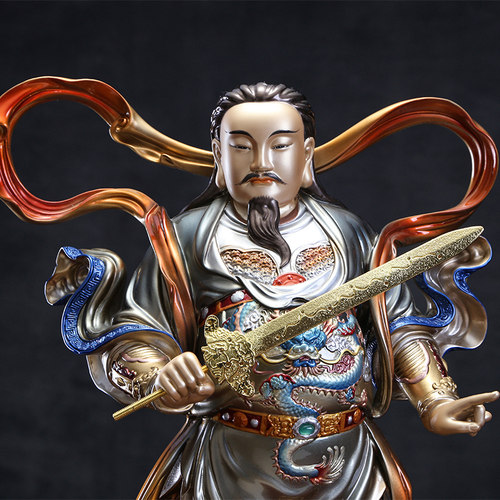 台湾真武大帝铜像家用北帝玄天上帝神像祖师爷武当山玄武大帝摆件 - 图1